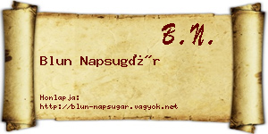 Blun Napsugár névjegykártya